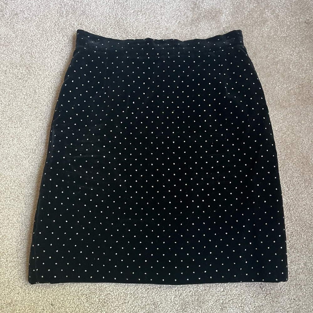 Vtg Giorgio Armani velvet dot Mini Skirt holiday party size XS 40